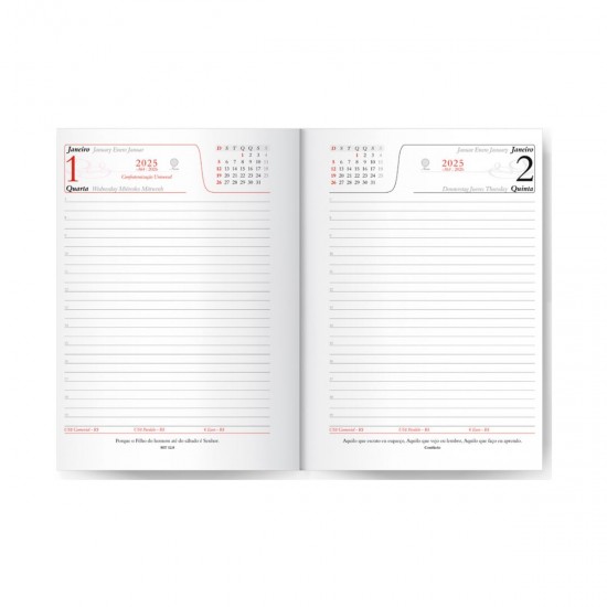 Agenda Diária 2025 Croco Reta 14,5x20cm Personalizada