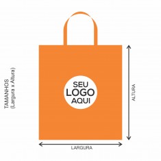 Sacola Plástica Alça Fita Personalizada 39x41cm x 0,12