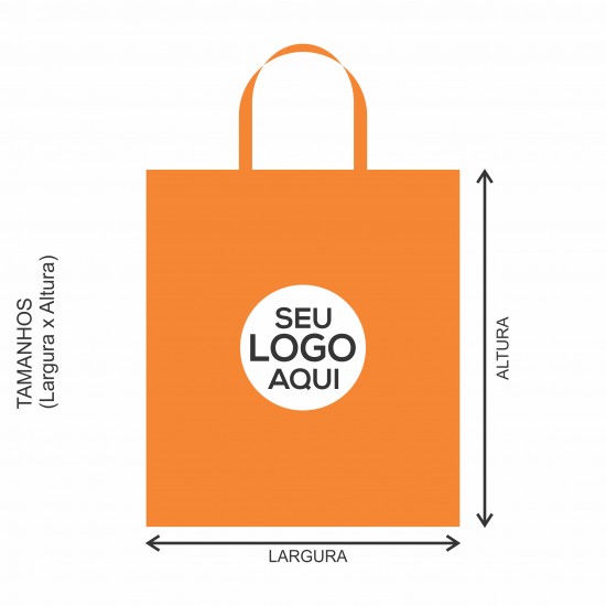 Sacola Plástica Alça Fita Personalizada 45x35cm x 0,15