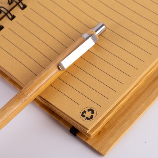 Caderno e Caneta Ecológica Personalizada CAD390