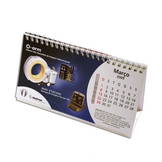 Calendário de Mesa 20x10cm (6 folhas) Personalizado