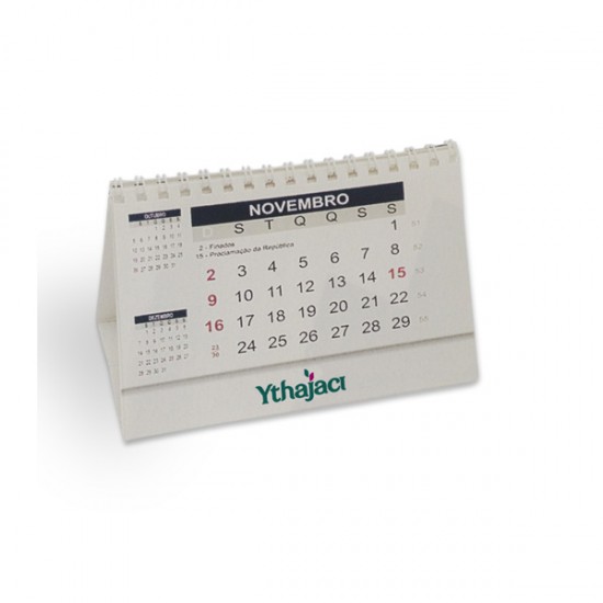 Calendário de Mesa 19x14cm (12 folhas) Personalizado