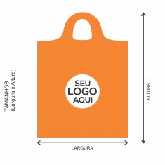 Sacola Plástica Alça Mini Tiracolo Personalizada 30x50cm x 0,10