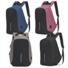 Mochila Poliéster Anti-Furto USB Personalizada 14290