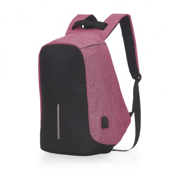 Mochila Poliéster Anti-Furto USB Personalizada 14290