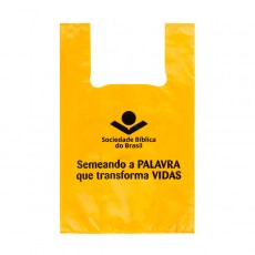 Sacola Plástica Alça Camiseta Personalizada 32x49cm x 0,17