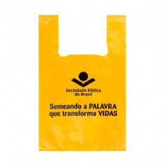 Sacola Plástica Alça Camiseta Personalizada 32x49cm x 0,17