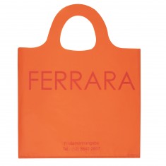 Sacola Plástica Alça Mini Tiracolo Laranja Personalizada 35x45cm x 0,15