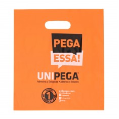 Sacola Plástica Alça Vazada Personalizada 32x35cm x 0,15 